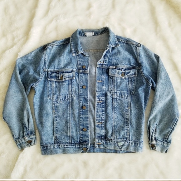 1980's VTG GUESS George Marciano Jean Jacket M - Picture 1 of 8